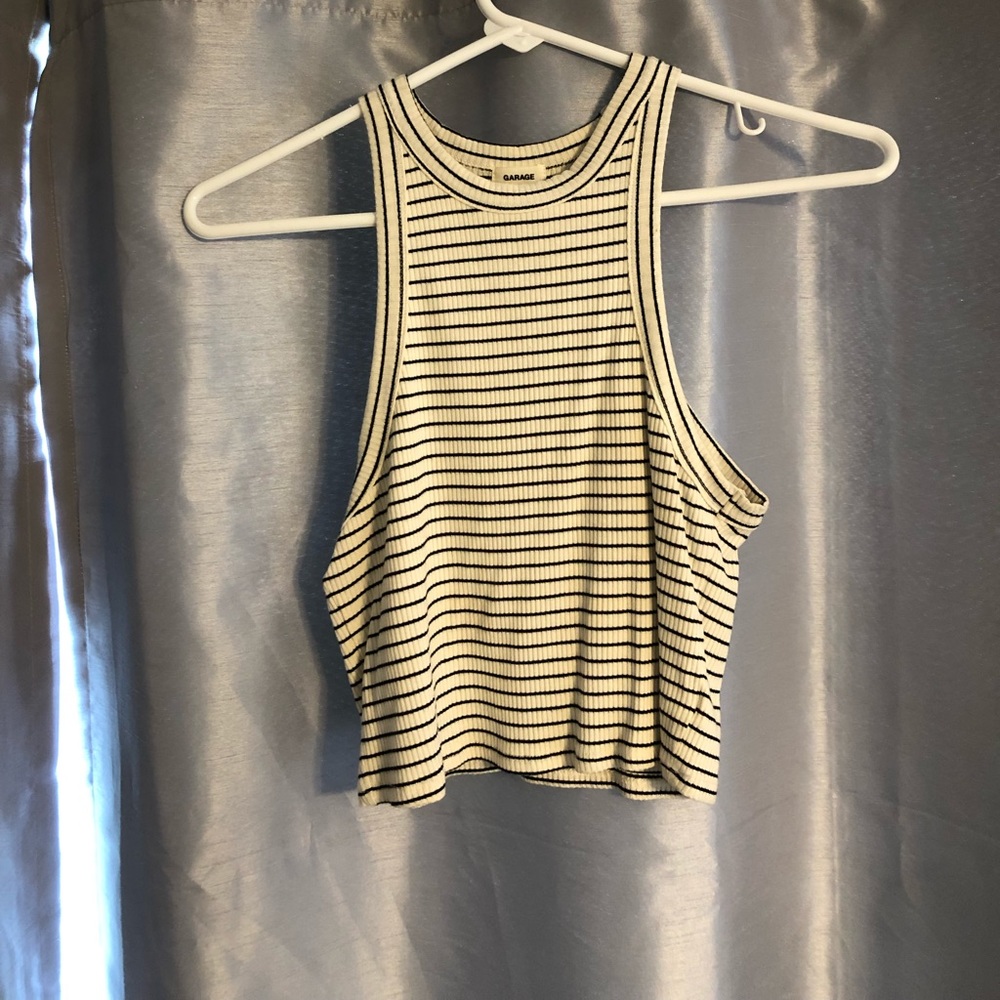 Garage striped ribbed crop top